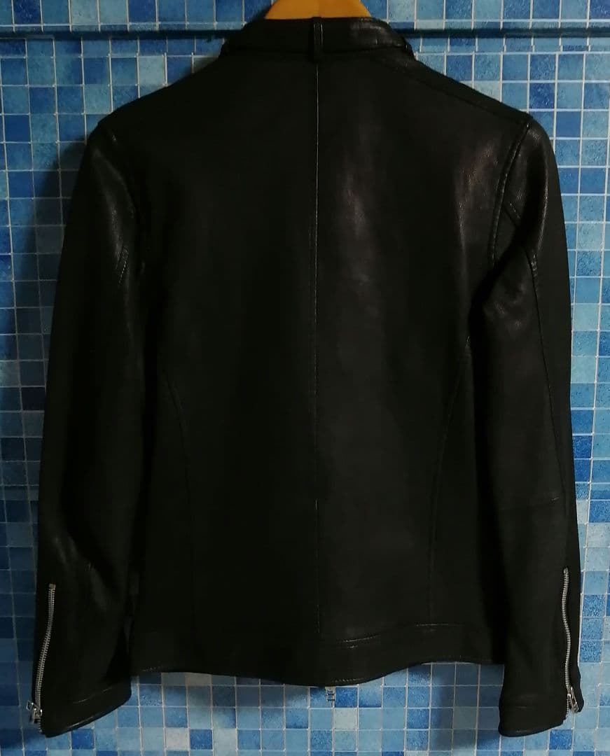 【黒 羊革 ラムレザー】完売 VANQUISH 短丈 シングルライダース FR2