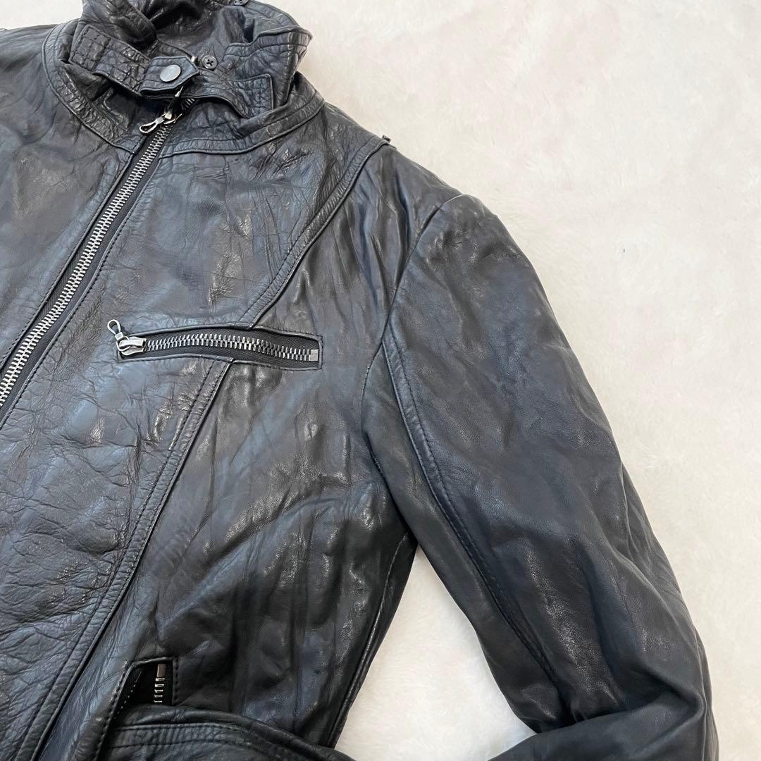✨️希少馬革L〜LL相当✨️shellac レザージャケット　シングルライダース