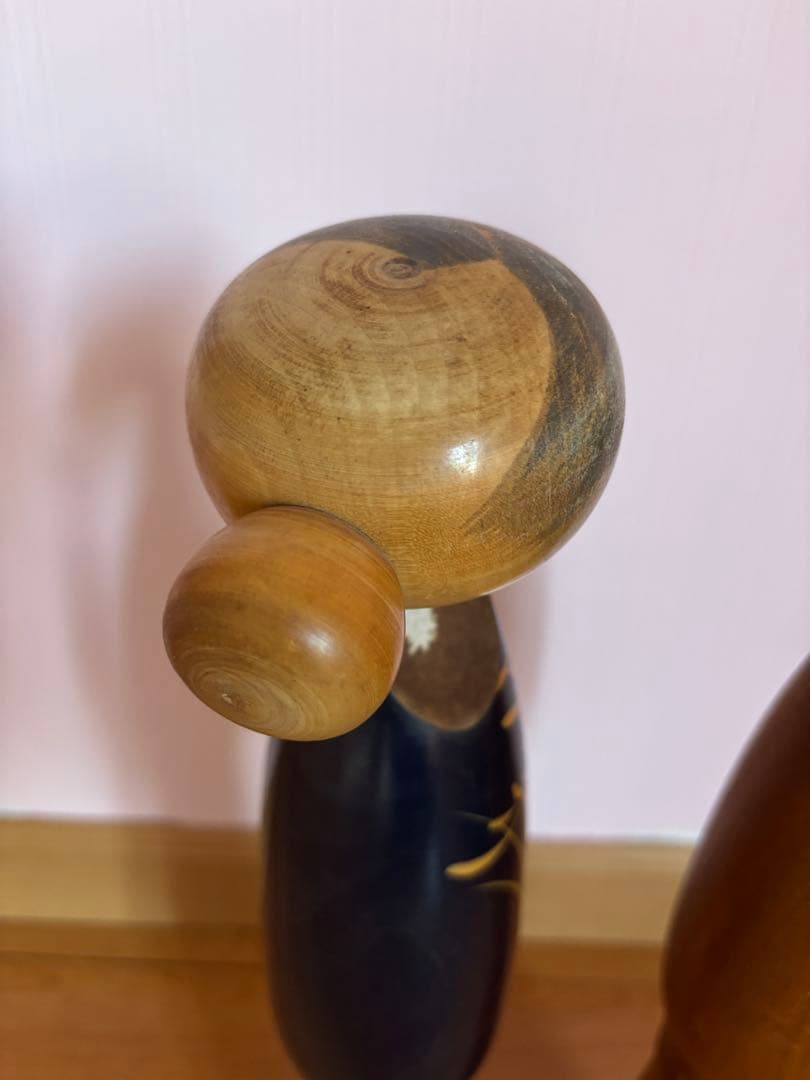 こけし　佐藤翠崕　在銘・印章　創作こけし (全長約 45cm) 古道具　欅