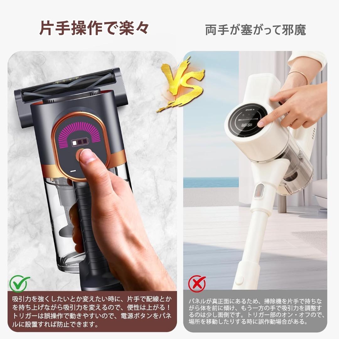 ✨大特価✨掃除機 コードレス 75Kpa真の超強力吸引＆同クラス最軽量＆自立式