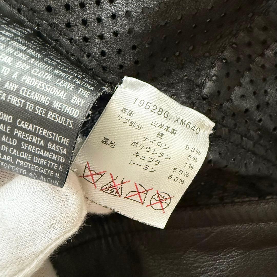 【グッチ】トムフォード期　レザージャケット　黒　48 パンチングレザー