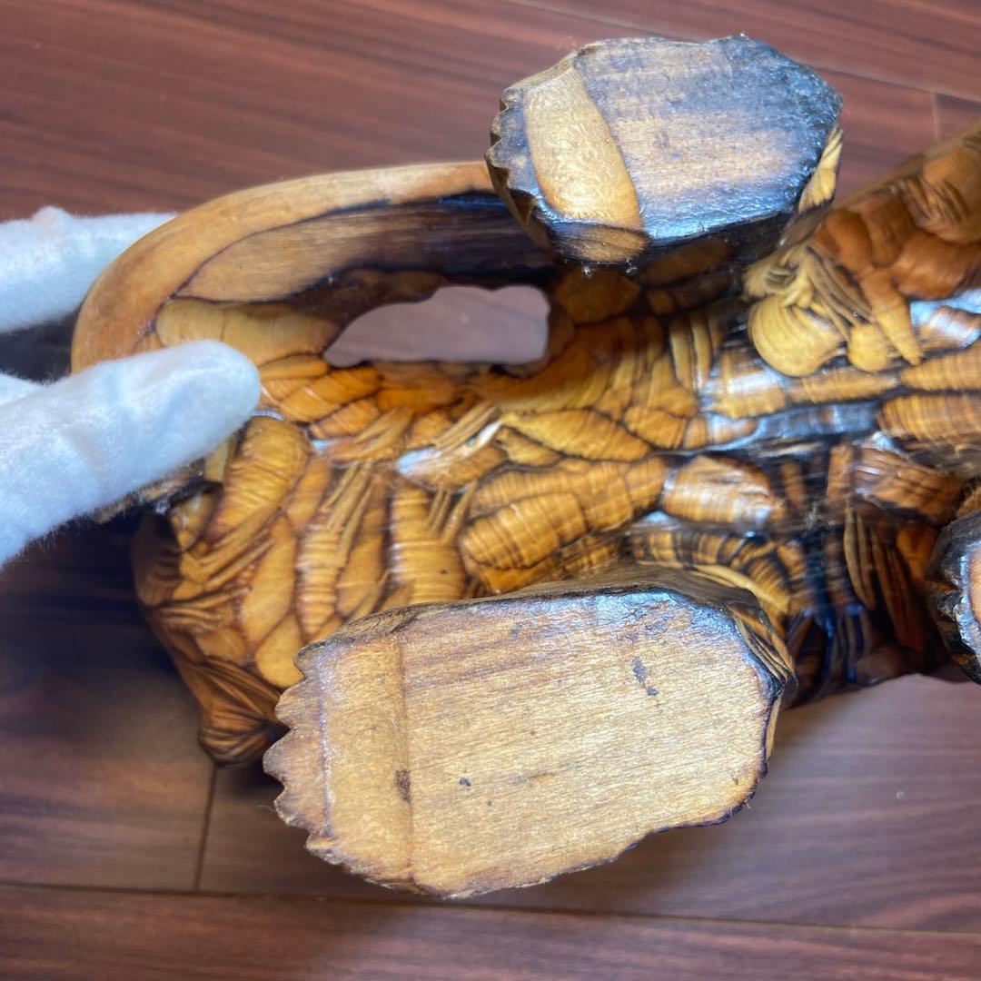 木彫り 熊 置物 アンティーク 5635