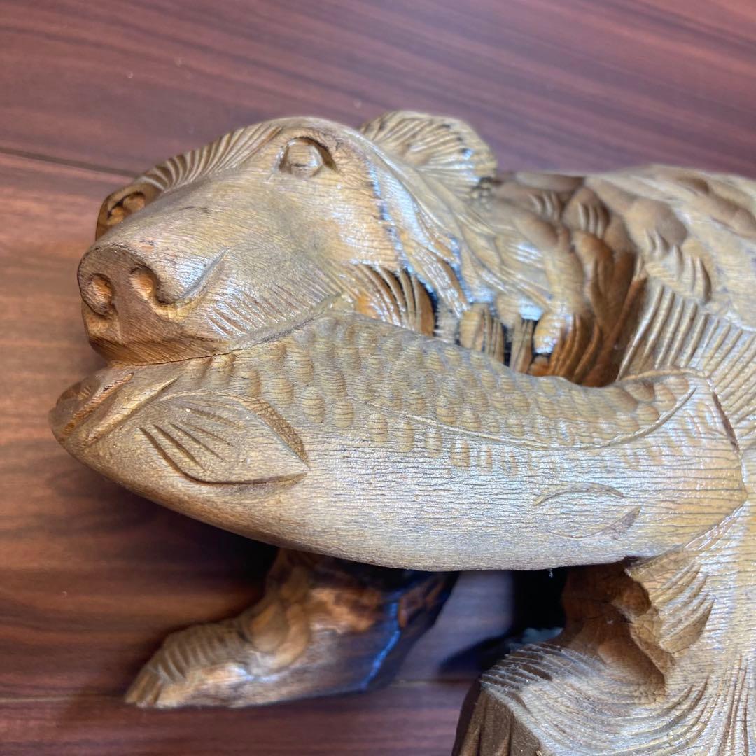 木彫り 熊 置物 アンティーク 5635