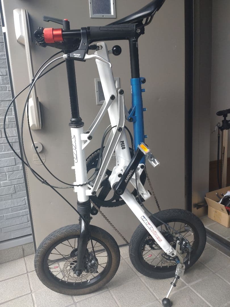 希少 OX PECO 折りたたみ自転車 ホワイト ブルー