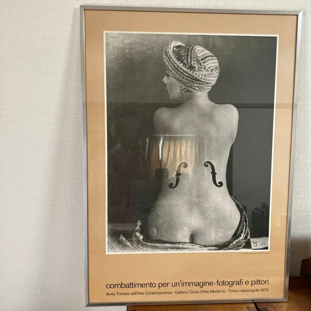 マン・レイ \"アングルのヴァイオリン\" ポスター　1973年伊トリノ市美術館