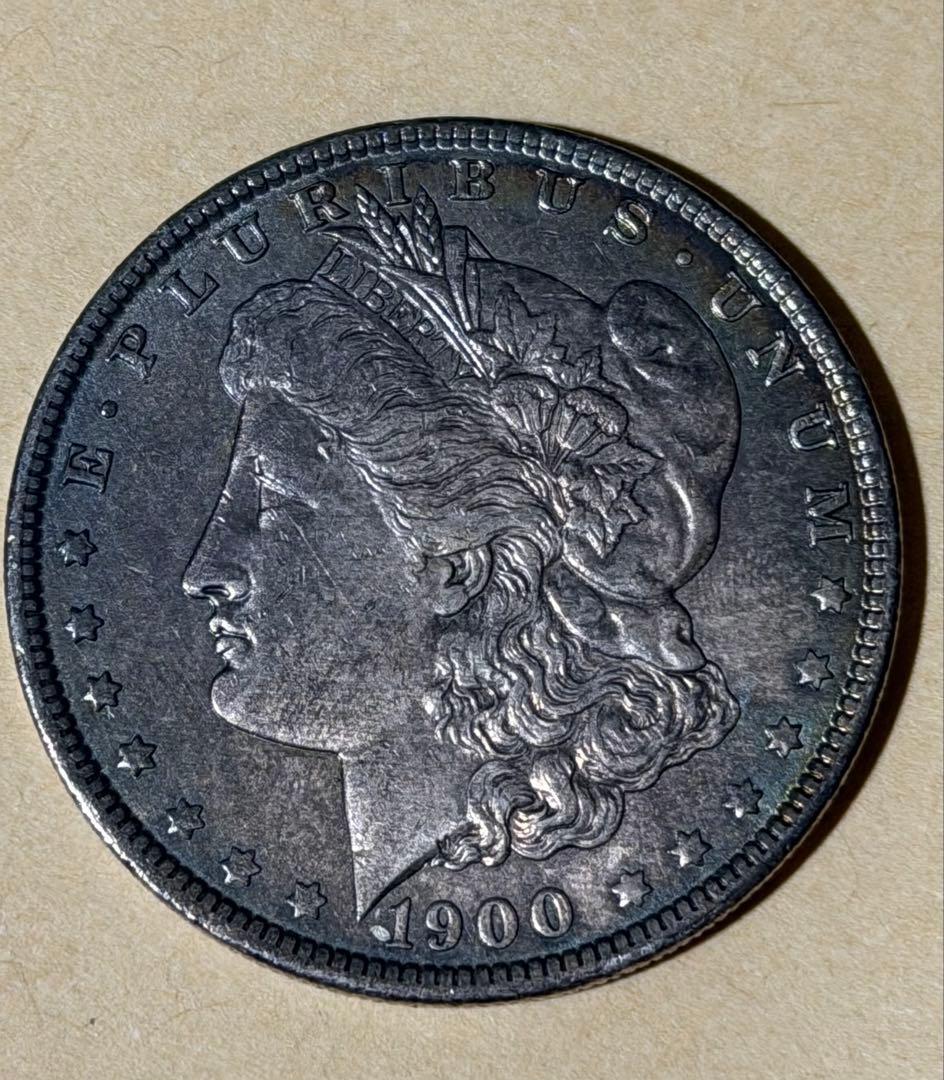 1900 (p) モルガンダラー　1ドル銀貨　レインボートーン