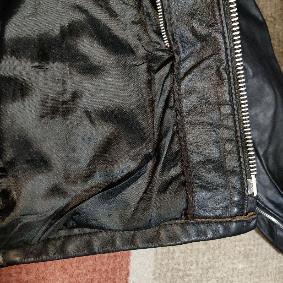 D*A様 人気定番Schot642襟付シングルライダースジャケット３８ダメなら交