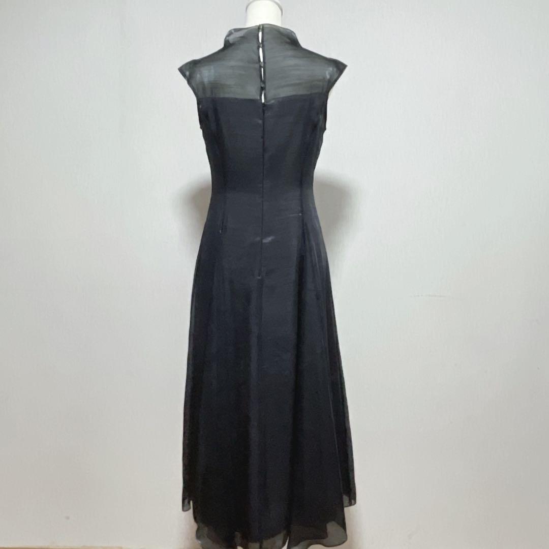 最終価格　東京ソワール コウガマリコ ドレス　Lサイズ フレンチスリーブ 光沢