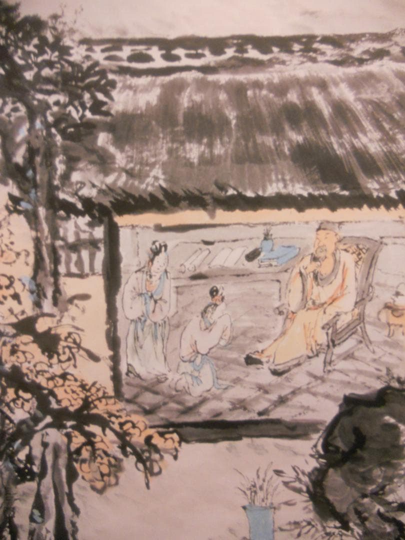 掛け軸 富岡鉄斎 作『 東坡三養図 』絹本 名品 希少 複製 茶道具 掛軸 美品