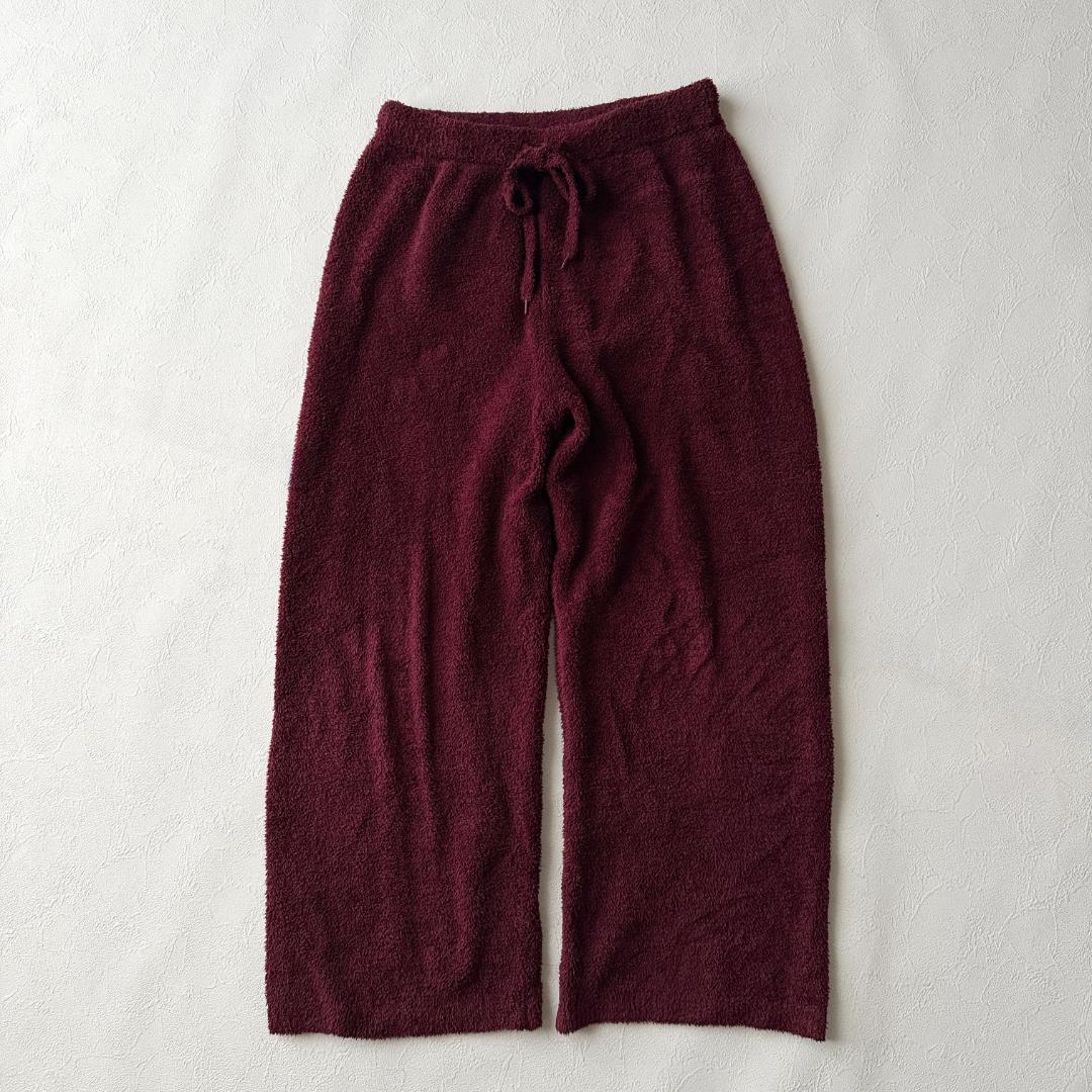 ジェラートピケ ルームウェアセット ベア 上下 ボルドー バーガンディ フリー