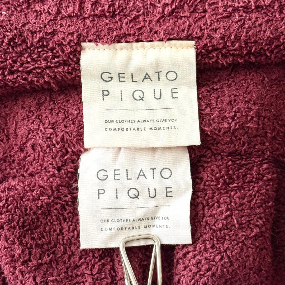 ジェラートピケ ルームウェアセット ベア 上下 ボルドー バーガンディ フリー