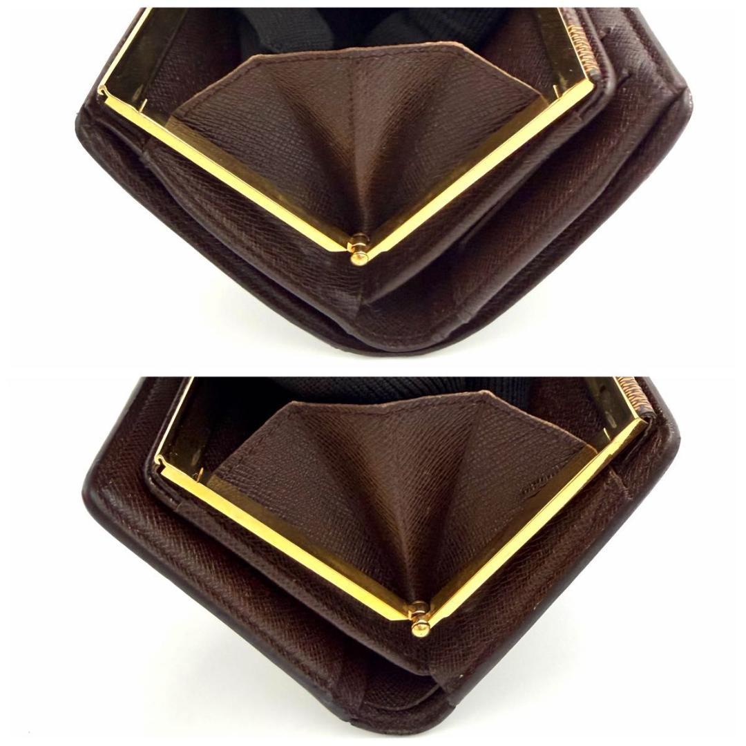 【美品】ルイヴィトン ダミエ エベヌ ヴィエノワ 二つ折り財布 N61674