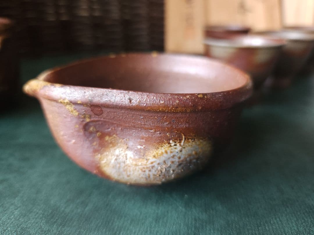 備前焼　宝瓶　茶器揃　煎茶器　共箱　未使用