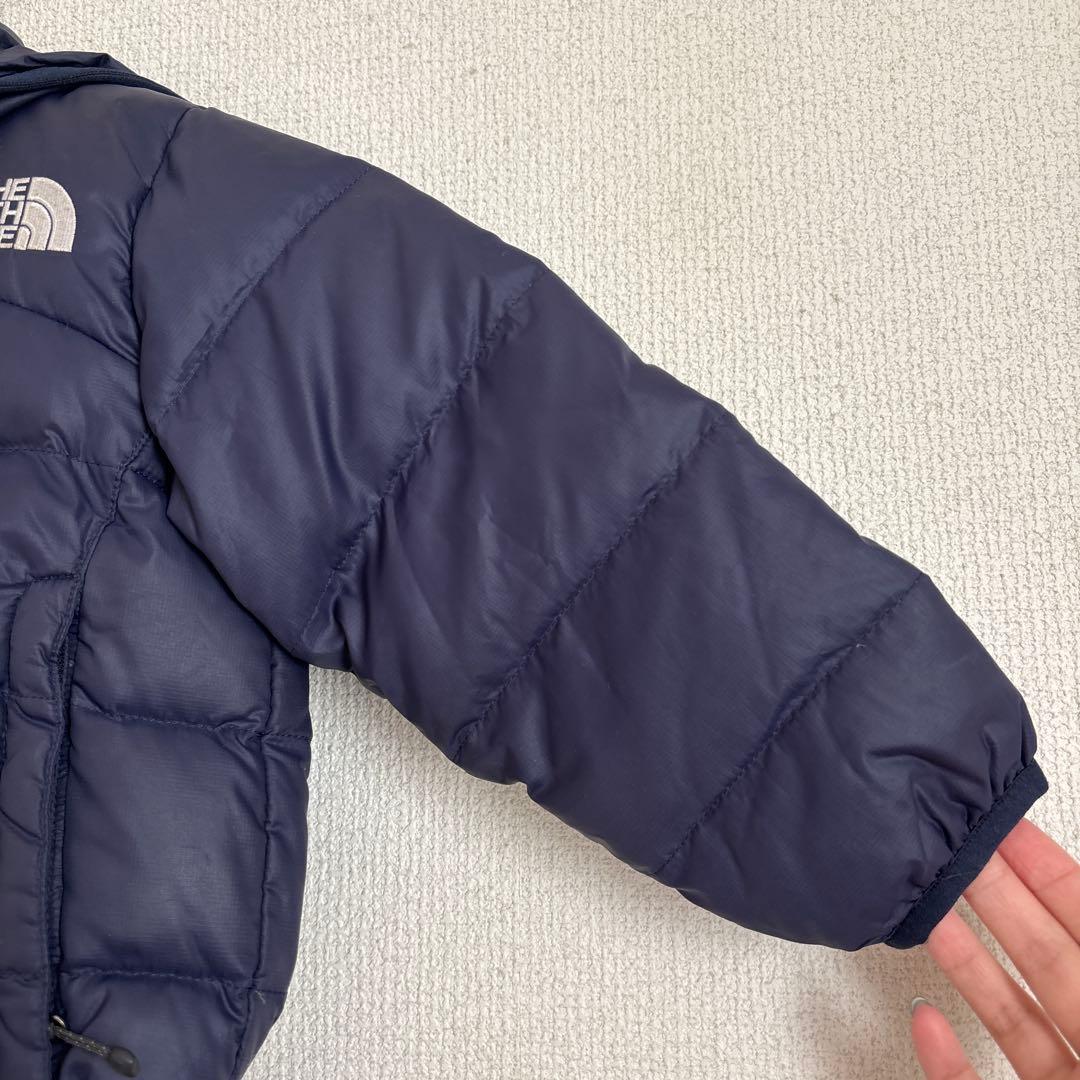美品 ザノースフェイス ダウン ジャケット アウター キッズ ネイビー 90