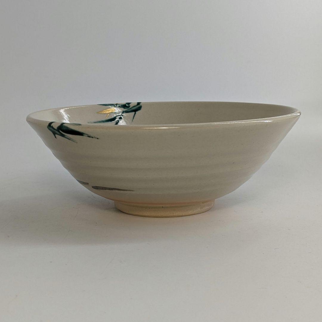 三浦竹軒 京焼 引舟図平茶盌 共箱共布 清水焼 色絵金彩抹茶碗 抹茶茶碗 茶道具