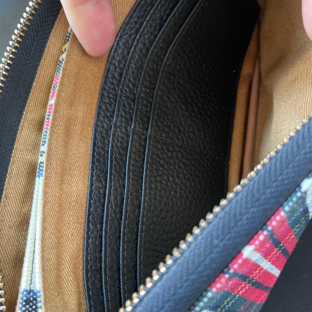 ATAO 未使用 ブーブー チェック柄 ショルダー ポシェット バッグ 財布