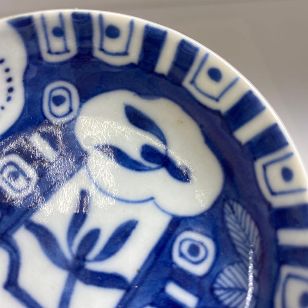 中国清時代　青花小皿5枚　直径約8㎝　東Y7-0121☆2Fタルチ