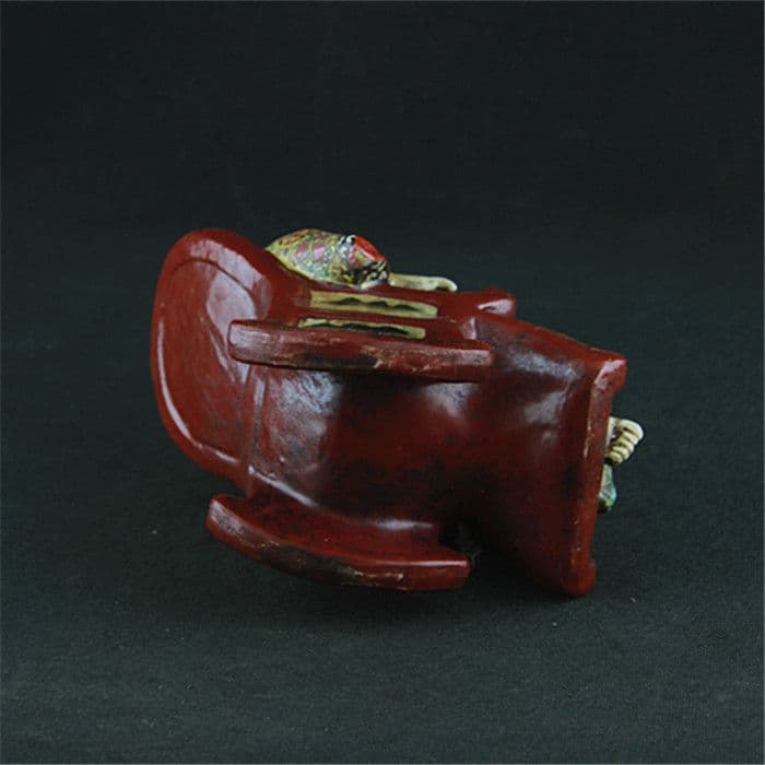 仏像 陶磁器 彩ロッキングチェア羅漢仏像 工芸品 置物