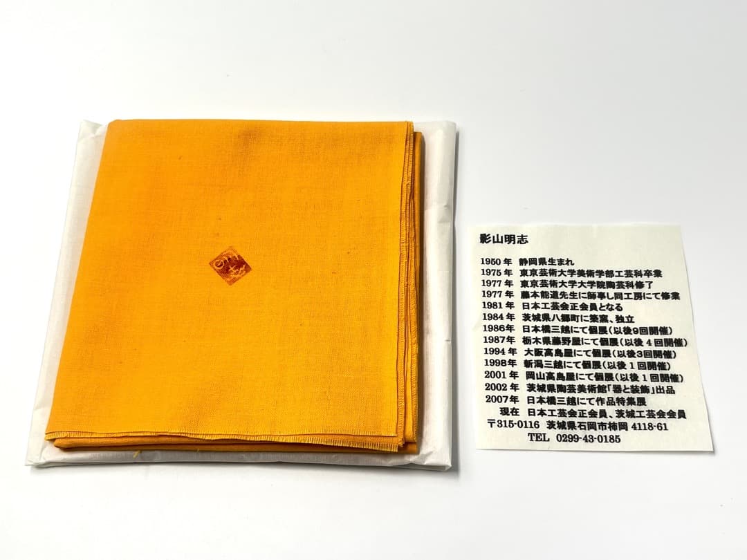 影山明志 陶板 色絵 水鳥飛翔紋 色絵 鳥紋 25.5㎝