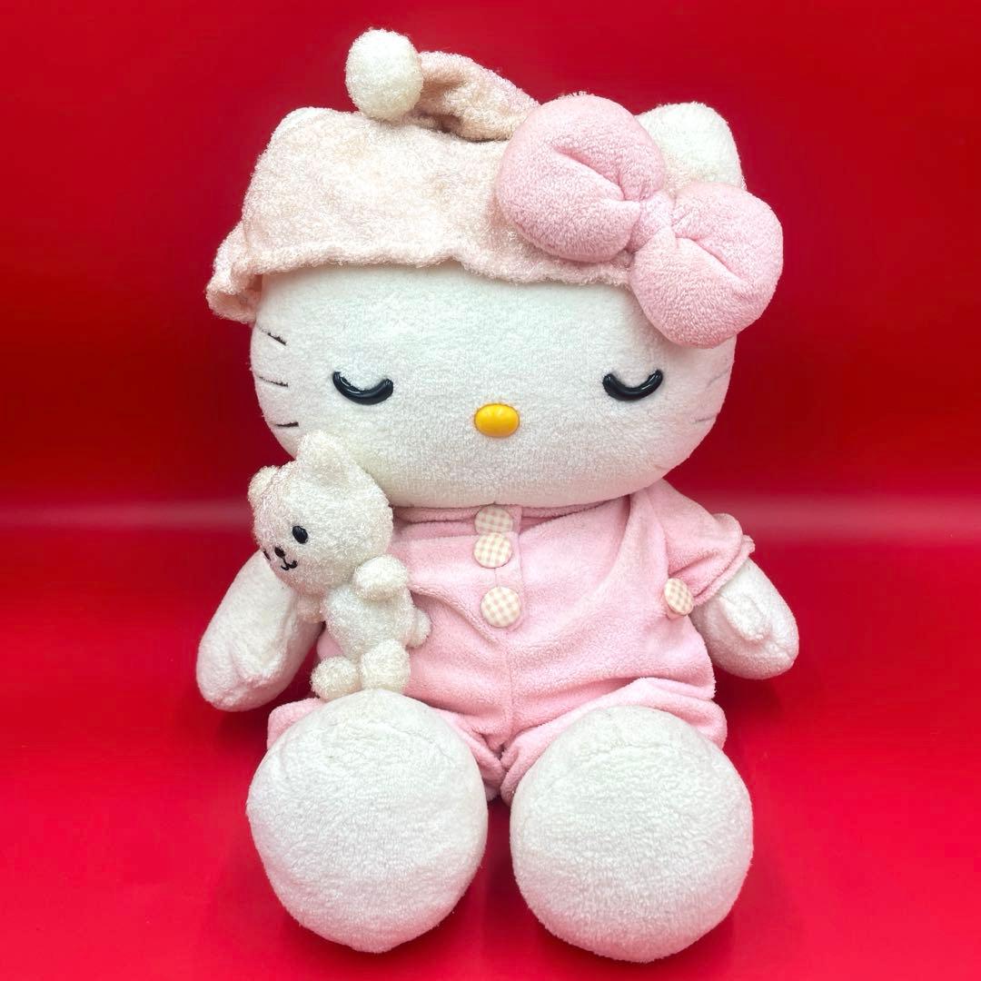 希少　激レア　2002製　ハローキティ　おやすみドール　くま　ぬいぐるみ　レトロ