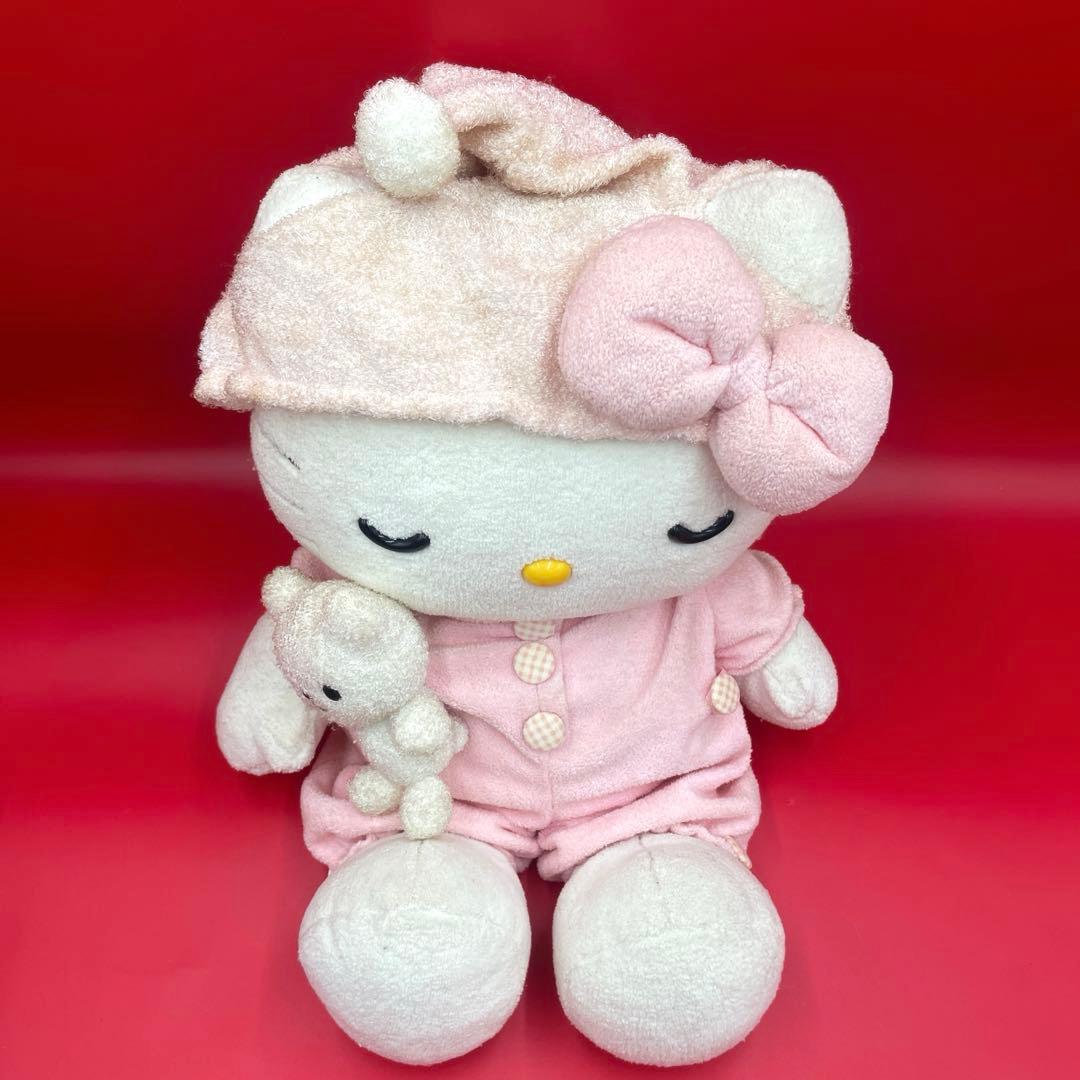 希少　激レア　2002製　ハローキティ　おやすみドール　くま　ぬいぐるみ　レトロ