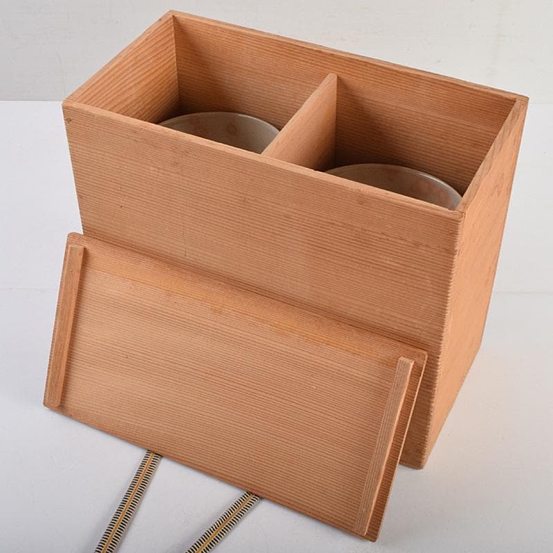 和食器　萬古焼　八幡窯　水車文　数茶碗　十四客　共箱　M　R9415B