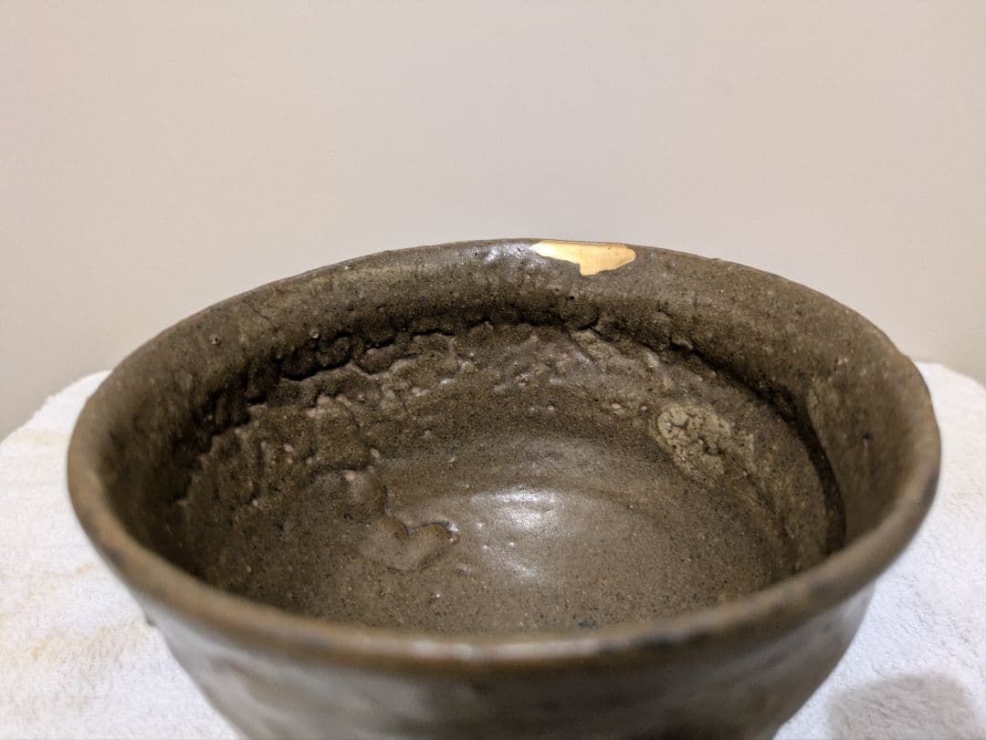 江戸時代　古唐津　三日月高台　茶碗　金直し　時代箱　唐津　時代物