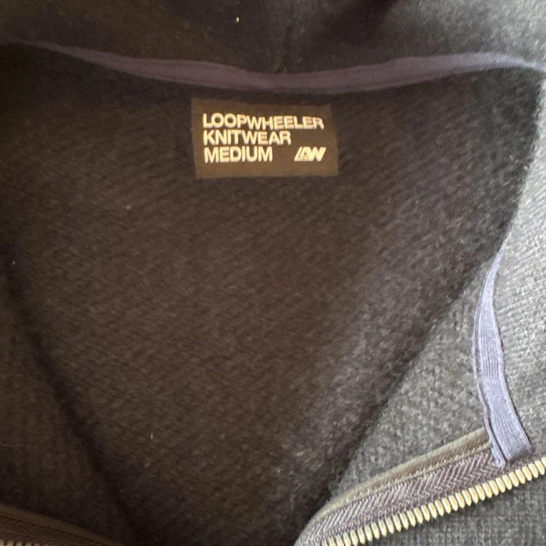 LOOPWHEELER ネイビー カシミヤジップアップパーカー M