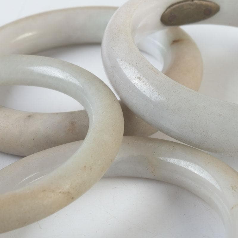 中国　玉石彫刻　玉器　環　装飾品　4点まとめて　V　9786