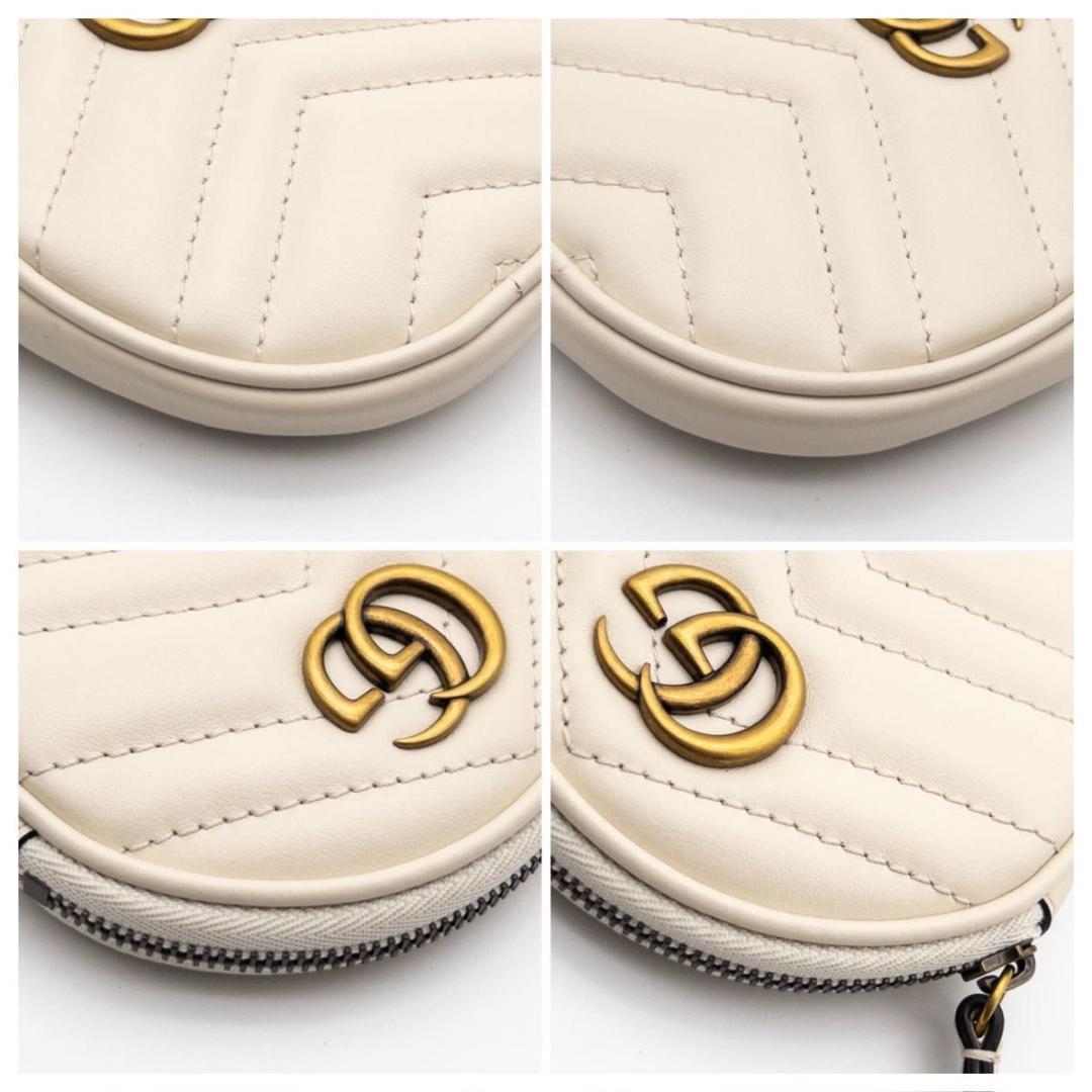 【SALE】GUCCI GGマーモント　キルティング　ケース　小銭入れ　白