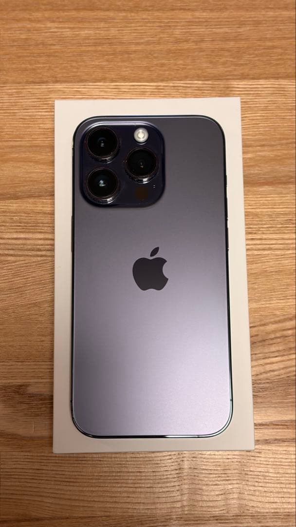 【美品】【SIMフリー】iPhone 14 Pro ディープパープル 本体