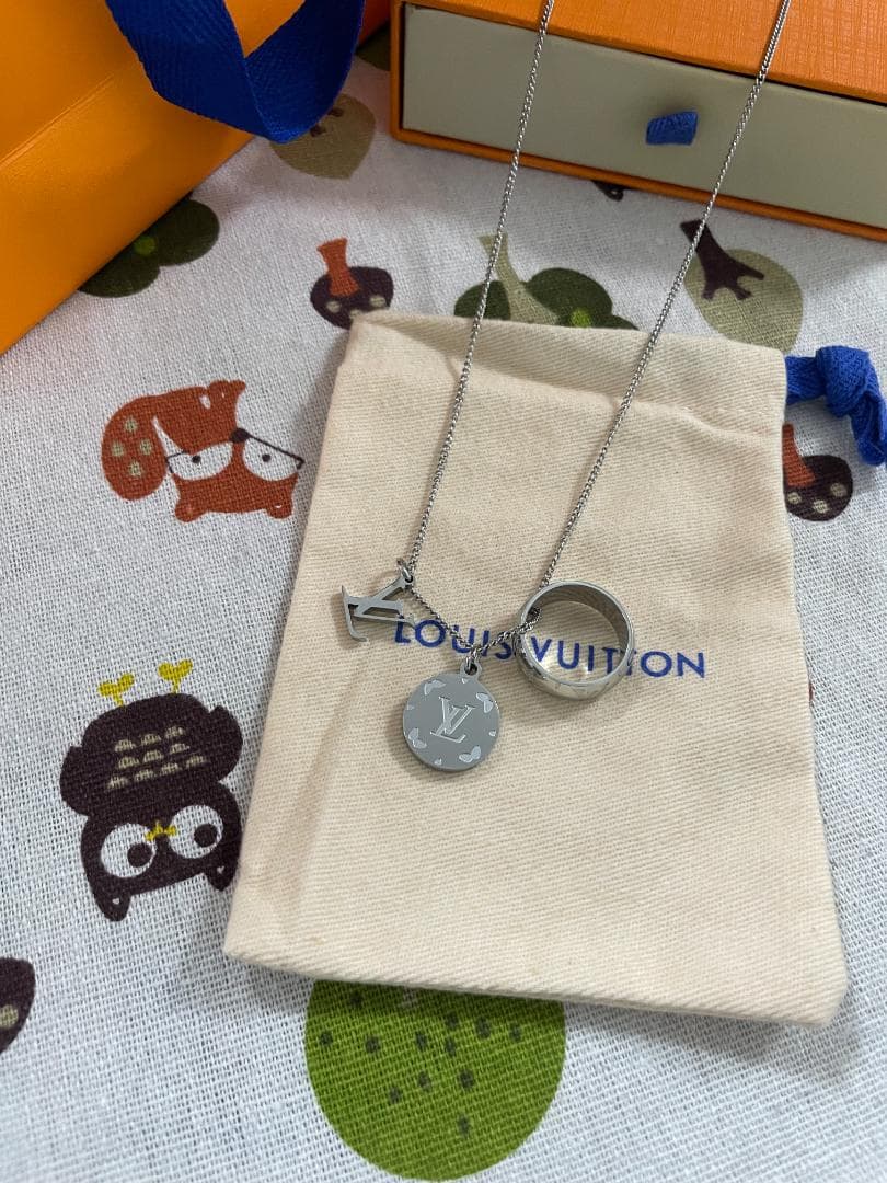 メンズ ネックレス 人気☆リング ネックレス モノグラム