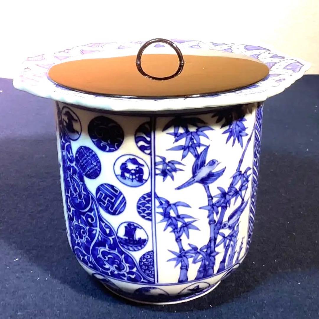 西村徳泉作　祥瑞輪花形水指　尋牛斎箱