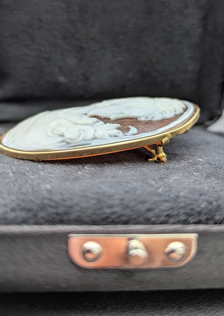 シェルカメオ K18 50mm ブローチネックレス V.Volpe作