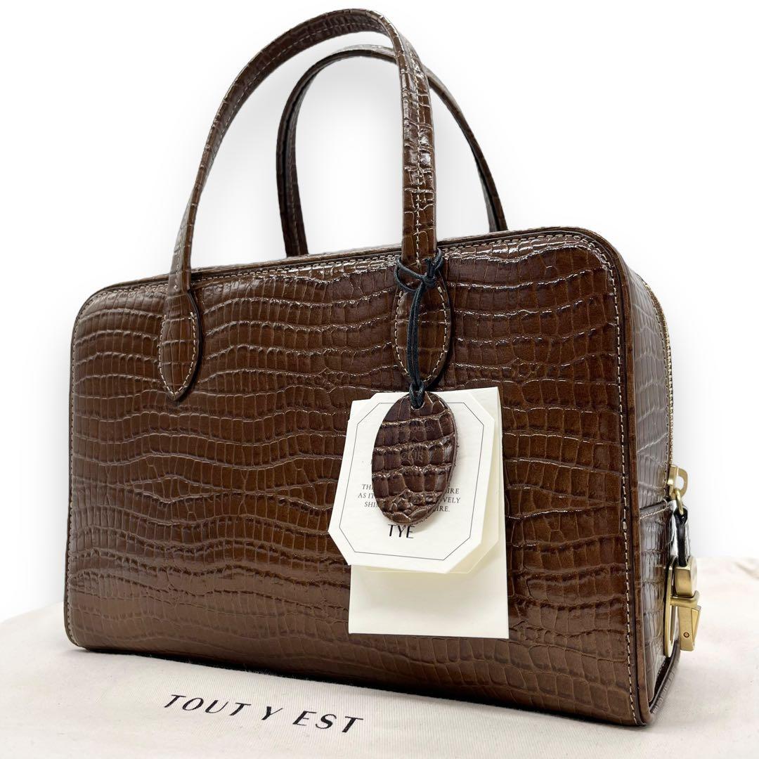 未使用■TOUT Y EST クロコ型押し SAC LOQUET SMALL