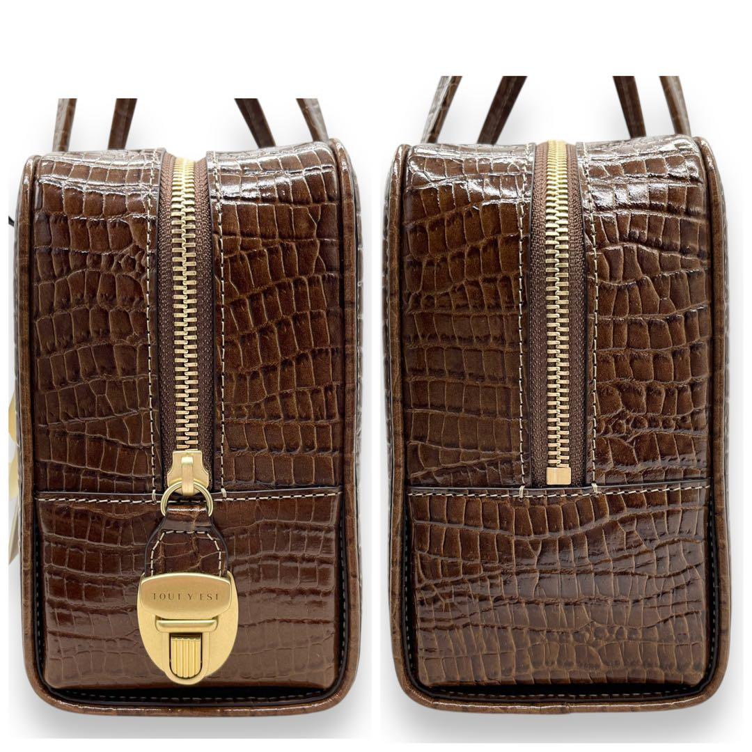 未使用■TOUT Y EST クロコ型押し SAC LOQUET SMALL