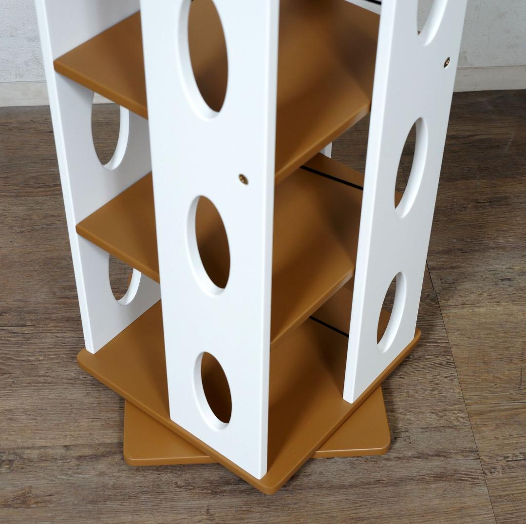 完成品!　　回転式　本棚　ブックシェルフ　DVD ラック　5段