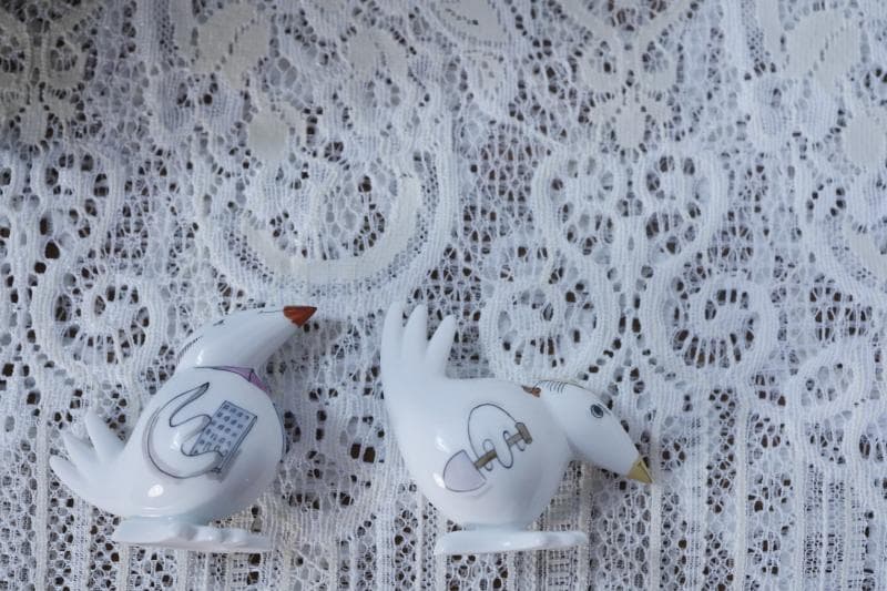 ◆Meissen マイセン コミックバード2体セット フィギュリン 置物 陶器