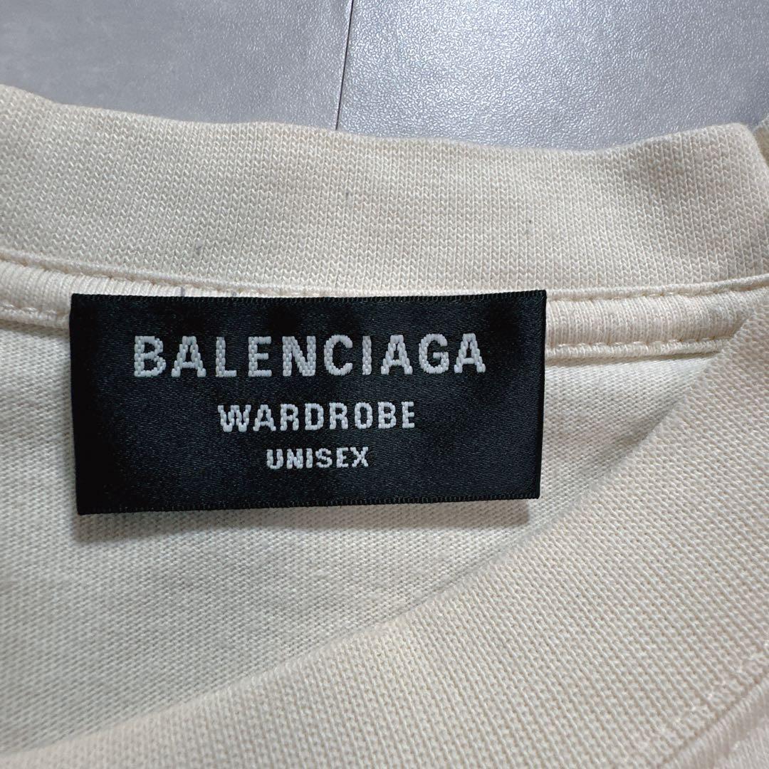 BALENCIAGA バレンシアガ Tシャツ 刺繍ロゴ アイボリー XXS .