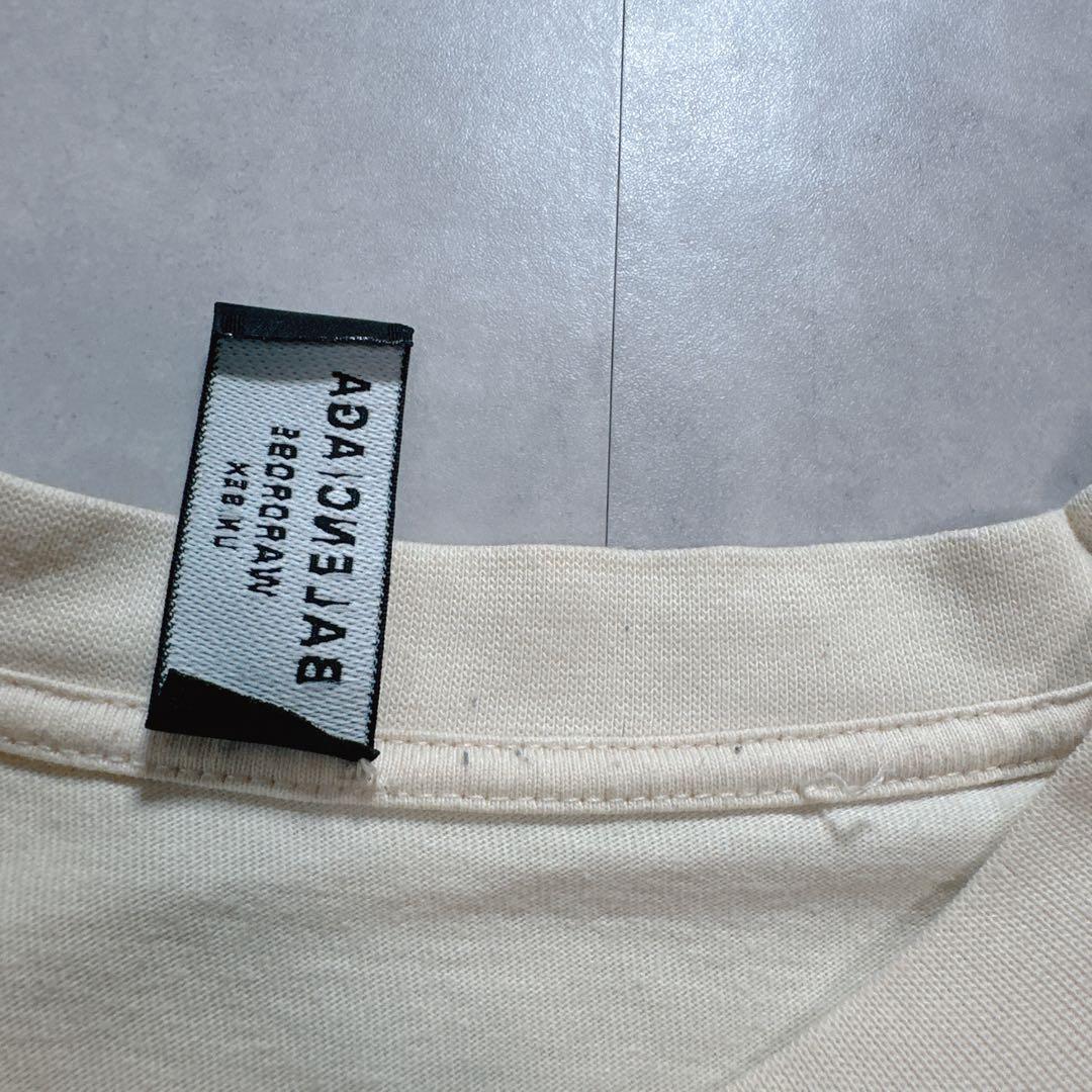 BALENCIAGA バレンシアガ Tシャツ 刺繍ロゴ アイボリー XXS .