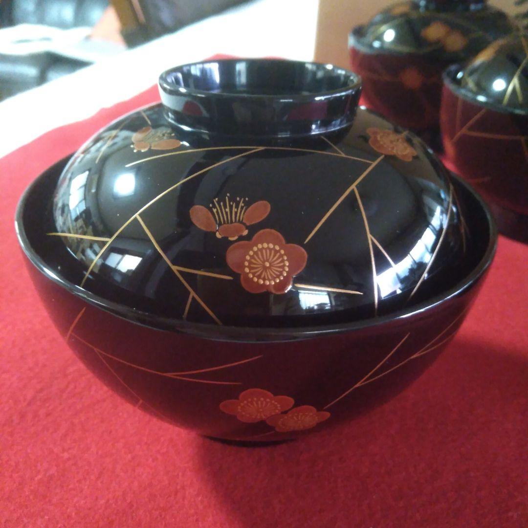 輪島塗稲忠漆芸堂謹製　椀五客未使用品