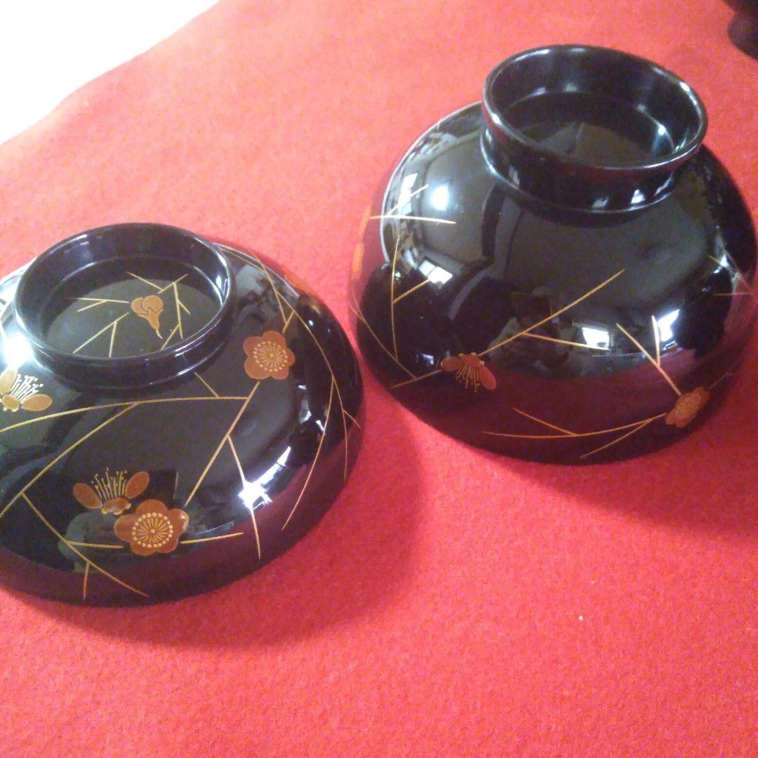 輪島塗稲忠漆芸堂謹製　椀五客未使用品