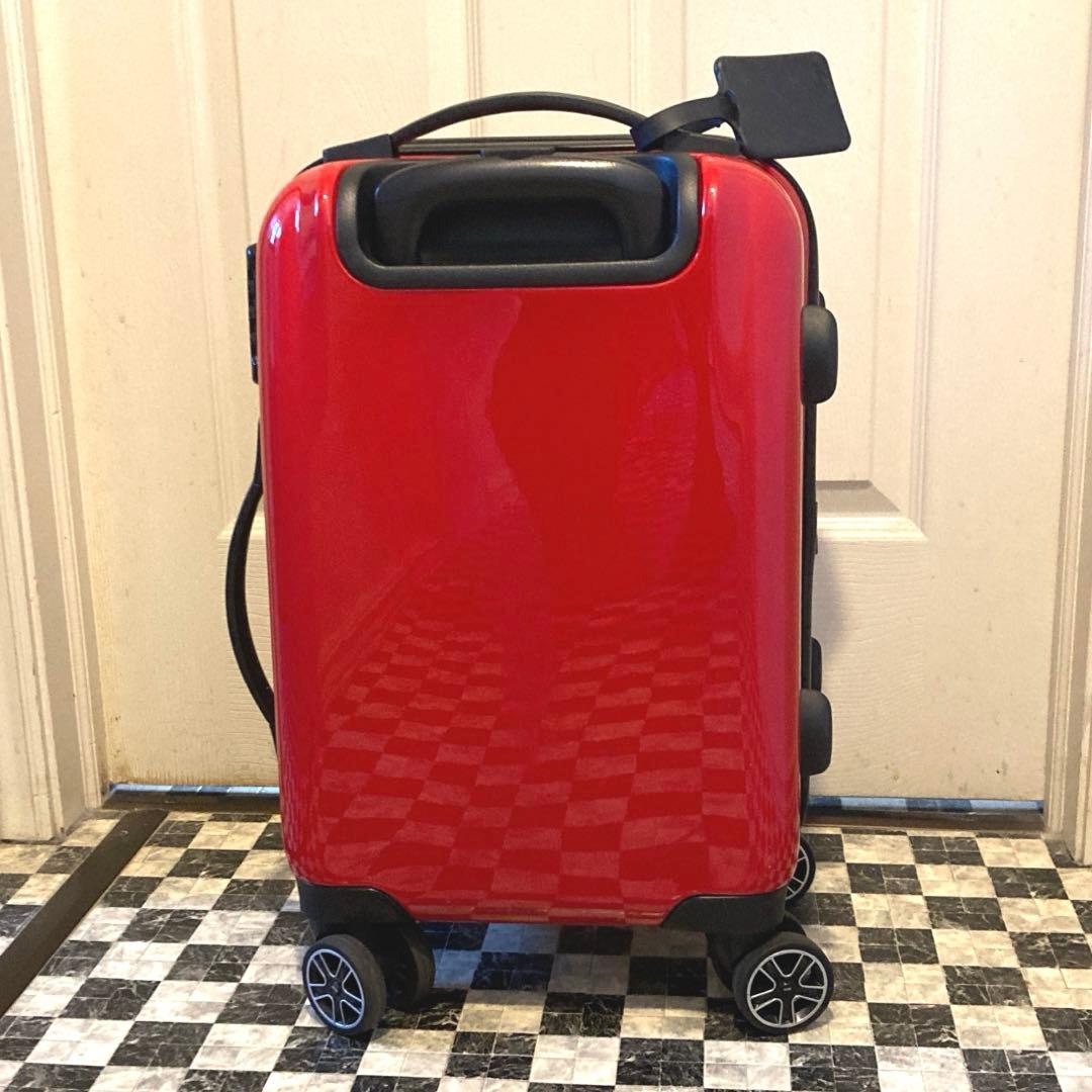 MINI ストライプ キャリーケース カバー付き レッド 赤