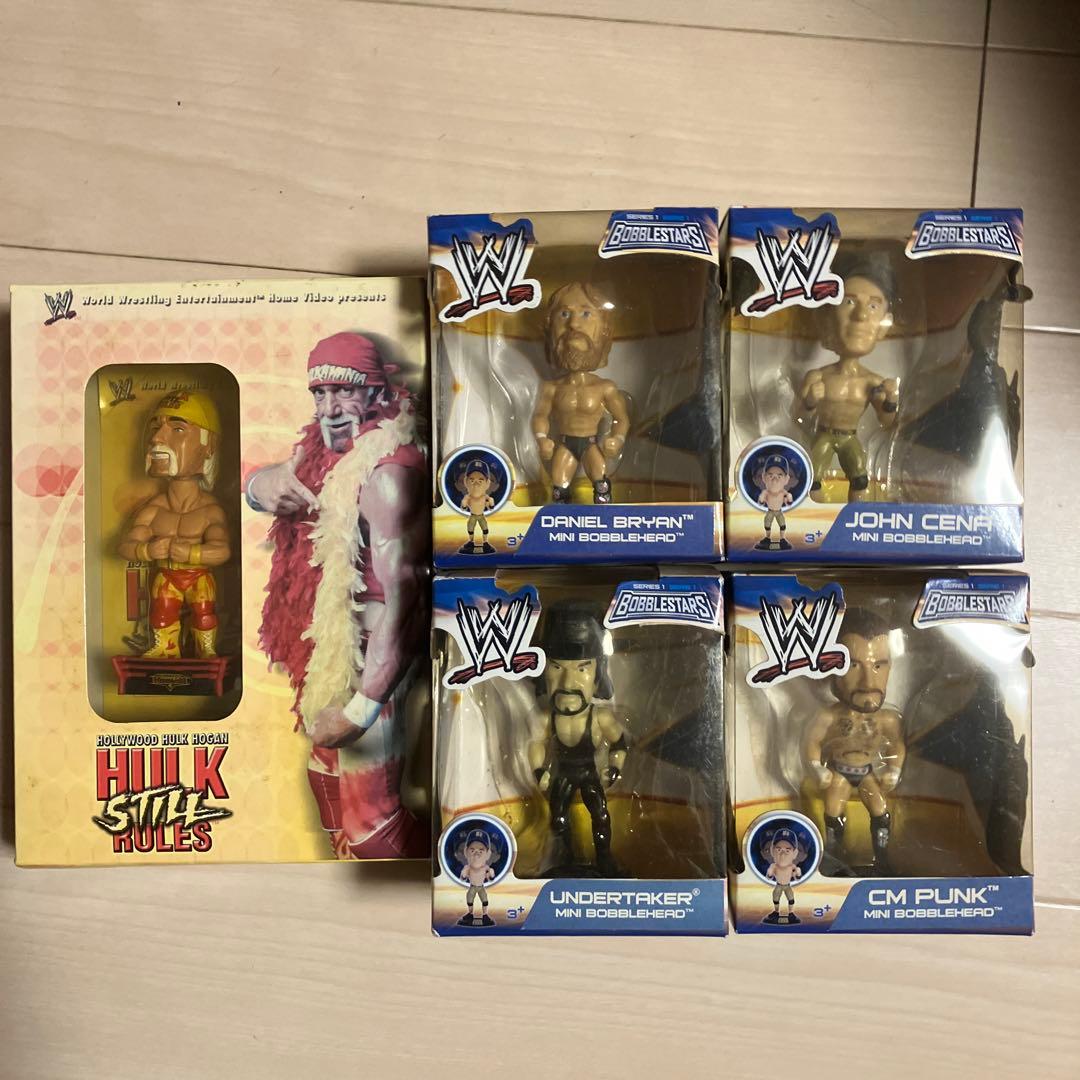 WWE WWF ボブルヘッド　フィギュア　ハルクホーガン　他計5体　オマケカード