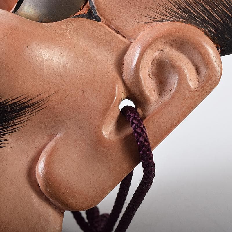 能面　能楽　雅楽　木彫　小べし見　時代箱付　M　R8711