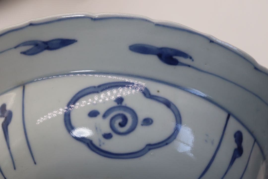 中国　明時代　南京染付鉢　共箱　送料込み1223