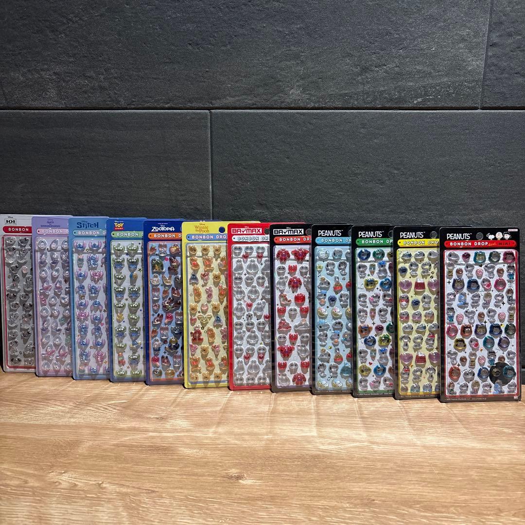 全【20種】ボンボンドロップシールminiサンリオディズニースヌーピー