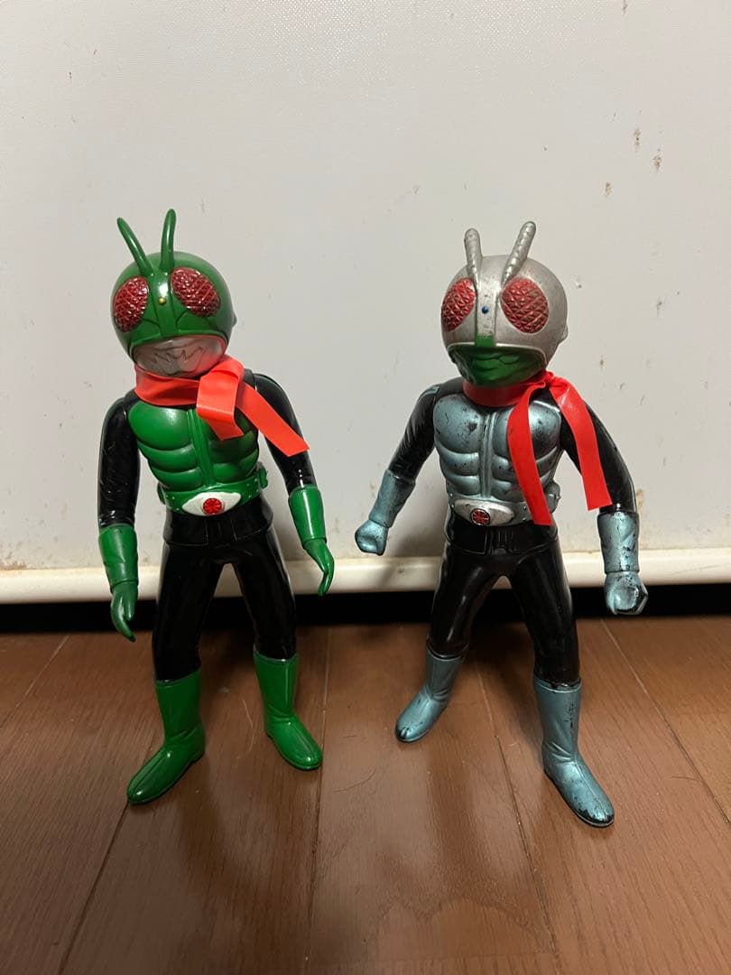 当時物！！仮面ライダー1号と2号のミドルサイズ　バンダイ　ポピー　ブルマァク