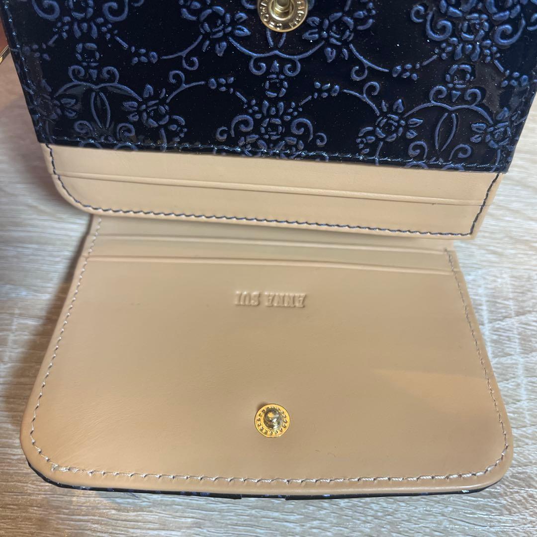 ANNA SUI 二つ折り財布 ルーミー ネイビー ブルー