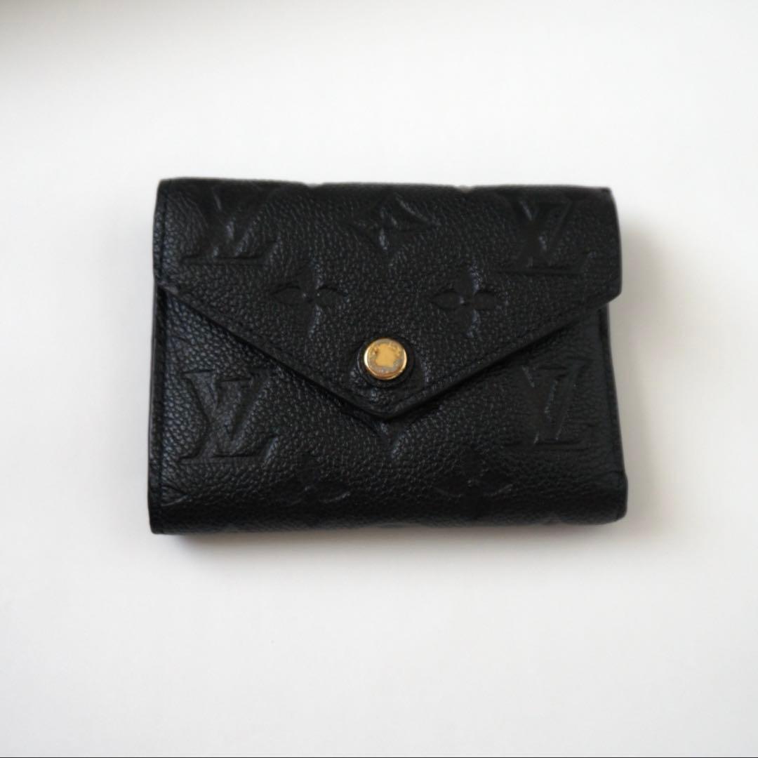 ルイヴィトン モノグラム アンプラント 三つ折り財布 ブラック